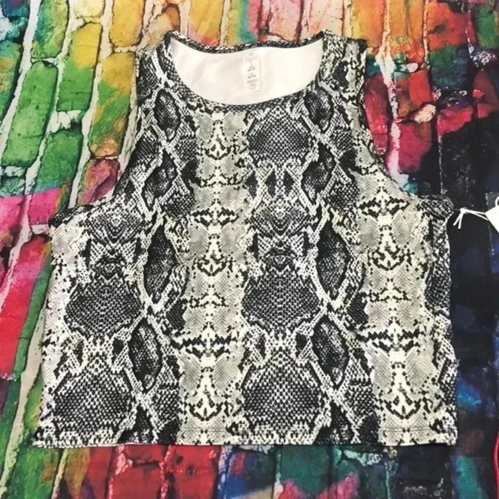 Balance collection size large snake skin print black,white,gray